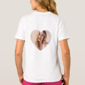 Ihr Foto auf dem personalisierten Herzen rosa T-Shirt (Rückseite)