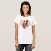 Ihr Foto auf dem personalisierten Herzen rosa T-Shirt (Vorne ganz)