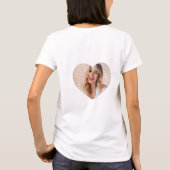 Ihr Foto auf dem personalisierten Herzen rosa T-Shirt (Rückseite)
