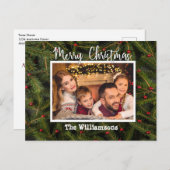 Ihr Foto auf einem Bett von Pine Frohe Weihnachten (Vorne/Hinten)