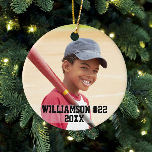 Ihr Foto auf einem maßgeschneiderten Baseball oder Keramik Ornament