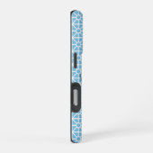 Ihr Foto auf Hübschem Blau- und Weißmuster iPhone Hülle (Rechte Seite)