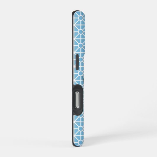 Ihr Foto auf Hübschem Blau- und Weißmuster iPhone Hülle (Rechte Seite)