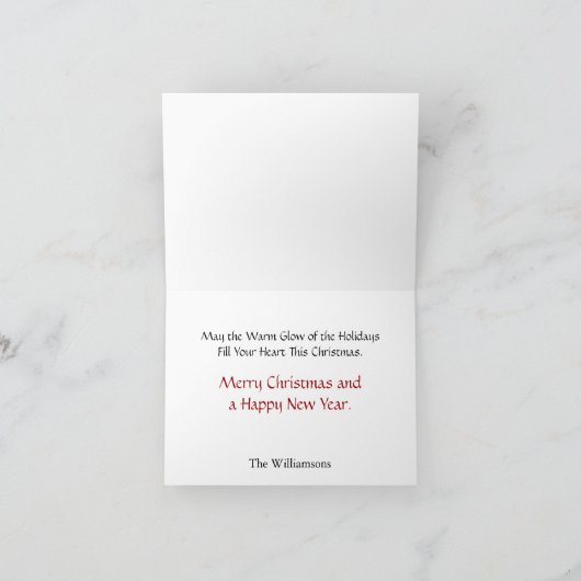 Ihr Foto auf Kiefernzweigen Frohe Weihnachten (Innenseite)