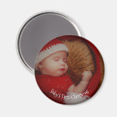 Ihr Foto Baby's First Christmas Keepake Magnet (Vorderseite/Rückseite)