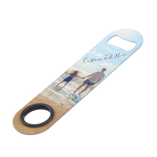 Ihr Foto-Bar mit einem benutzerdefinierten Textnam Speed Flaschenöffner (Rückseite Schrägansicht)