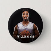 Ihr Foto Basketball nach Maß oder Ihre Sportrunde Button (Vorderseite)
