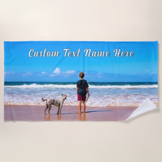 Ihr Foto Beach Handtuch mit benutzerdefinierten Te (Vorderseite)
