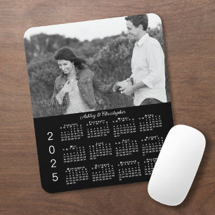Ihr Foto benennt Personalisiert Black 2025 Calenda Mousepad