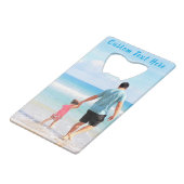 Ihr Foto Benutzerdefinierter Text Kreditkarte Flas Geldbeutel Flaschenöffner (Rückseite Schrägansicht)