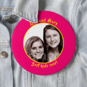 Ihr Foto Beste Kinder je rosa und gelb Button (Beispiel)
