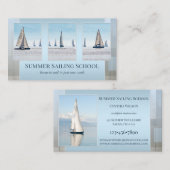 Ihr Foto Blue Gray Geometric Nautical Visitenkarte (Vorne/Hinten)