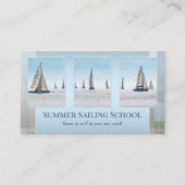 Ihr Foto Blue Gray Geometric Nautical Visitenkarte (Vorderseite)