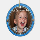 Ihr Foto Blue Kindergeburtstag Weihnachten Keramik Ornament (Links)