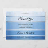 Ihr Foto Blue Stripe Hochzeit Danke Karte (Rückseite)