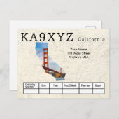 Ihr Foto California geformt Cutout Custom QSL Postkarte (Vorne/Hinten)