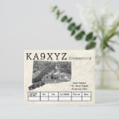 Ihr Foto Connecticut Shaped Cutout Custom QSL Postkarte (Stehend Vorderseite)