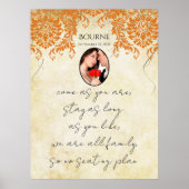 Ihr Foto Coral Damask Gold Seekarte Poster (Vorne)