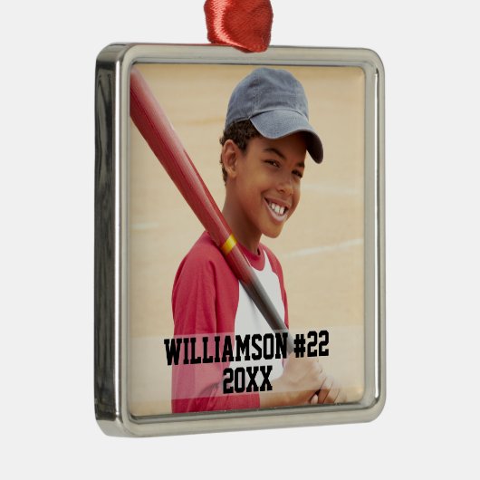 Ihr Foto Custom Baseball oder Ihr Sport Ornament Aus Metall (Rechts)