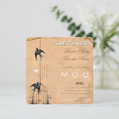 Ihr Foto Damask Bird Cage Wedding Save the Date Einladung (Stehend Vorderseite)