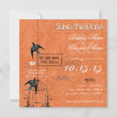 Ihr Foto Damask Bird Cage Wedding Save the Date Einladung (Vorderseite)