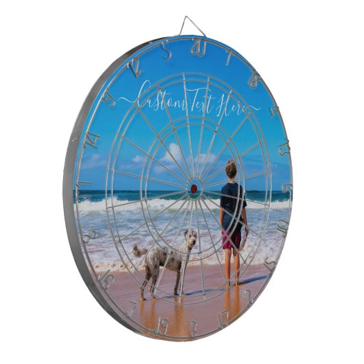 Ihr Foto Dart Board Geschenk mit benutzerdefiniert Dartscheibe (Vorderseite Links)