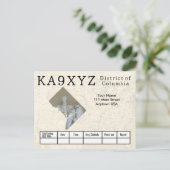 Ihr Foto District of Columbia Cutout Custom QSL Postkarte (Stehend Vorderseite)