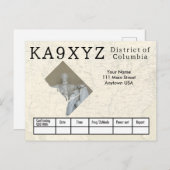 Ihr Foto District of Columbia Cutout Custom QSL Postkarte (Vorne/Hinten)