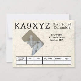 Ihr Foto District of Columbia Cutout Custom QSL Postkarte