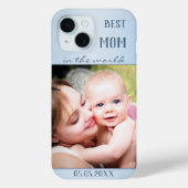 Ihr Foto Dusty Blue Best Mama Phone Case (Rückseite)