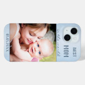 Ihr Foto Dusty Blue Best Mama Phone Case (Rückseite (Horizontal))