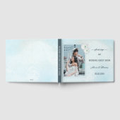 Ihr Foto Dusty Blue Floral Design Hochzeitsgast Gästebuch (Voll)