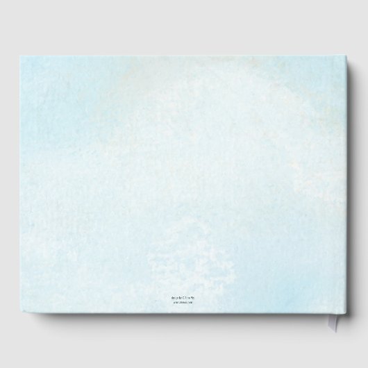 Ihr Foto Dusty Blue Floral Design Hochzeitsgast Gästebuch (Rückseite)