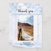 Ihr Foto Dusty Blue Music Wedding Dankeschön Card Dankeskarte (Vorne/Hinten)