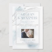 Ihr Foto Dusty Blue Watercolor und Willow Branch Einladung (Vorderseite)