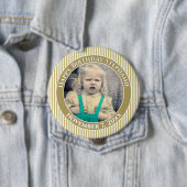 Ihr Foto Einfache Streifen Muster Gold/Weiß Button (Beispiel)