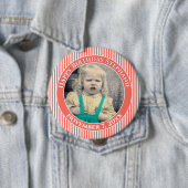 Ihr Foto Einfache Streifen Muster Koralle/Weiß Button (Beispiel)