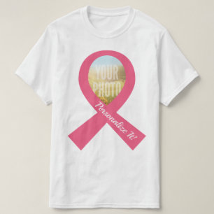 IHR FOTO einfaches rosa Band T-Shirt