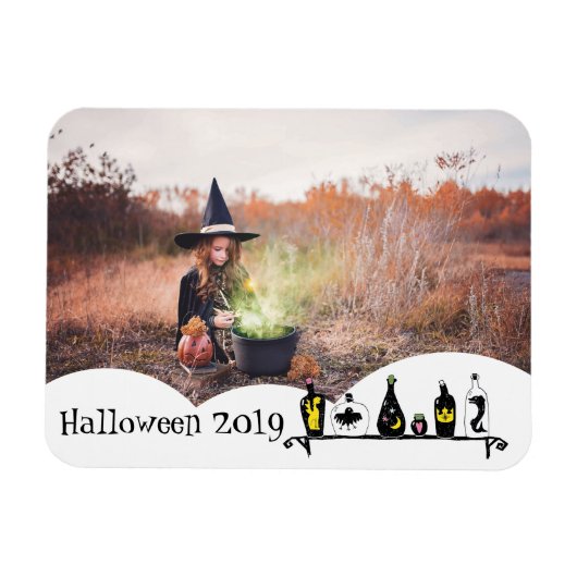 Ihr Foto Erinnerungen niedlichen Hexenwerk Hallowe Magnet (Horizontal)