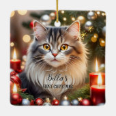 Ihr Foto Erste Weihnachtskiste Keramikornament (Rückseite)