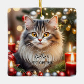 Ihr Foto Erste Weihnachtskiste Keramikornament (Vorderseite)