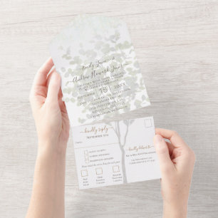 Ihr Foto Eukalyptus Tree Goldraht All In One Einladung