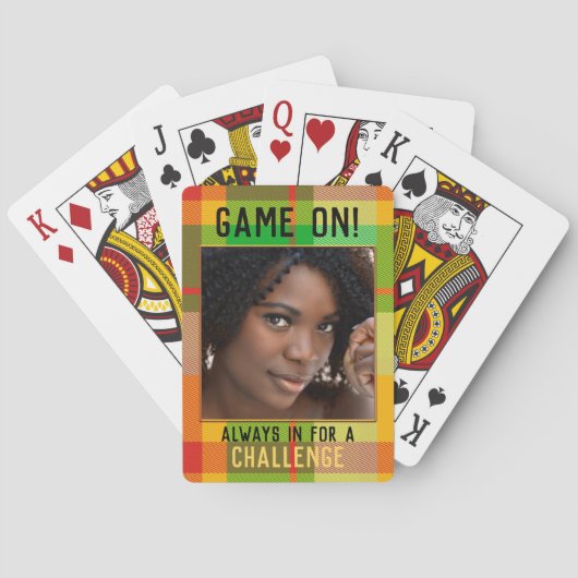 Ihr Foto farbenfroh Karierte Spielkarten Deck (Rückseite)