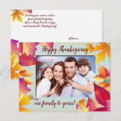 Ihr Foto Farbige Blätter Erntedank Feiertagspostkarte (Vorne/Hinten)