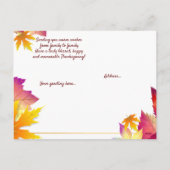 Ihr Foto Farbige Blätter Erntedank Feiertagspostkarte (Rückseite)