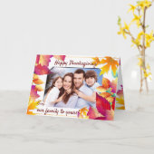 Ihr Foto Farbige Blätter Erntedank Karte (Gelbe Blume)