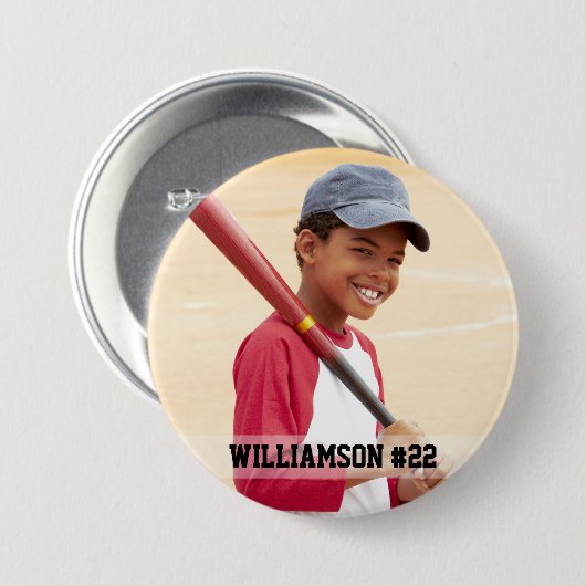 Ihr Foto für den Baseball oder Ihre Sportrunde Button (Vorne & Hinten)