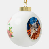 IHR FOTO für Haustiere oder Hunde Personalisiert Keramik Kugel-Ornament (Links)