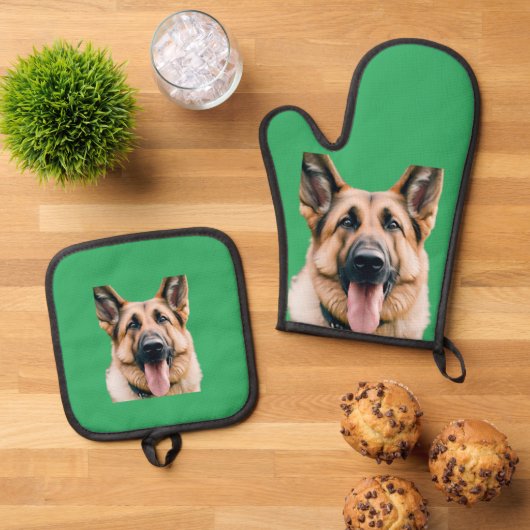 Ihr Foto für Haustiere Ofenhandschuh & Topflappen-Set (Oben Unten)