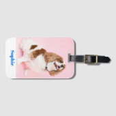 Ihr Foto für Hunde oder Haustiere, Blauer Name, Vs Gepäckanhänger (Vorderseite (Horizontal))